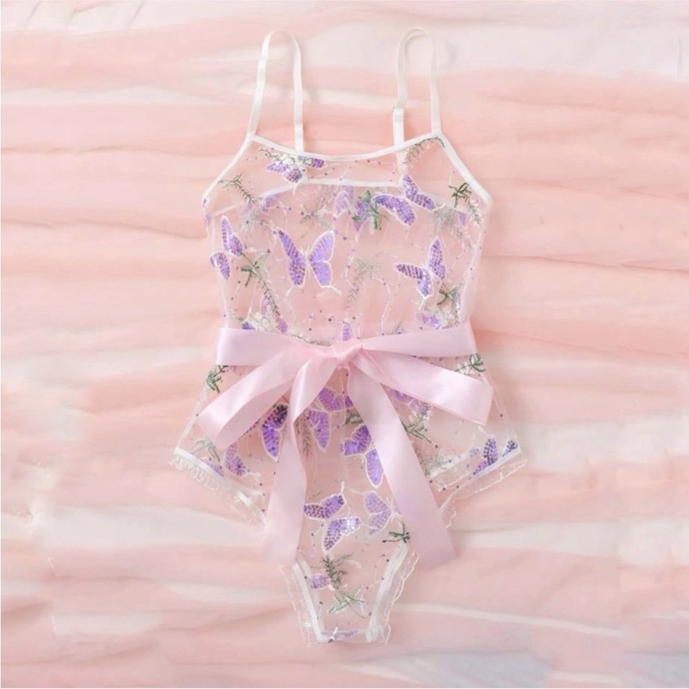 NWOT- Medium Sequin Butterfly Bodysuit Lingerie